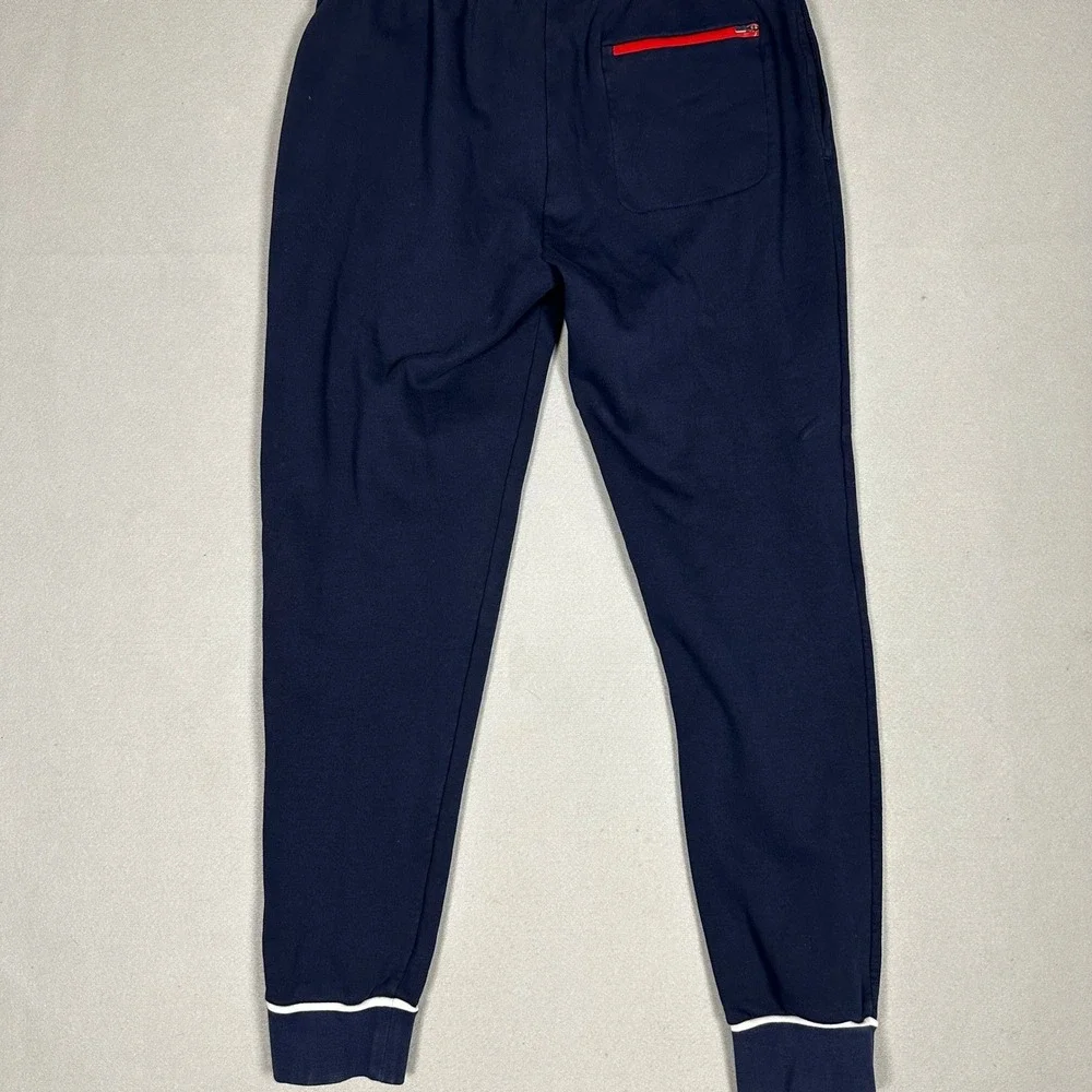 Lacoste Sport Pants Men XL Navy Blue Fleece Jogger Sweatpants Tricolor Croc Logo